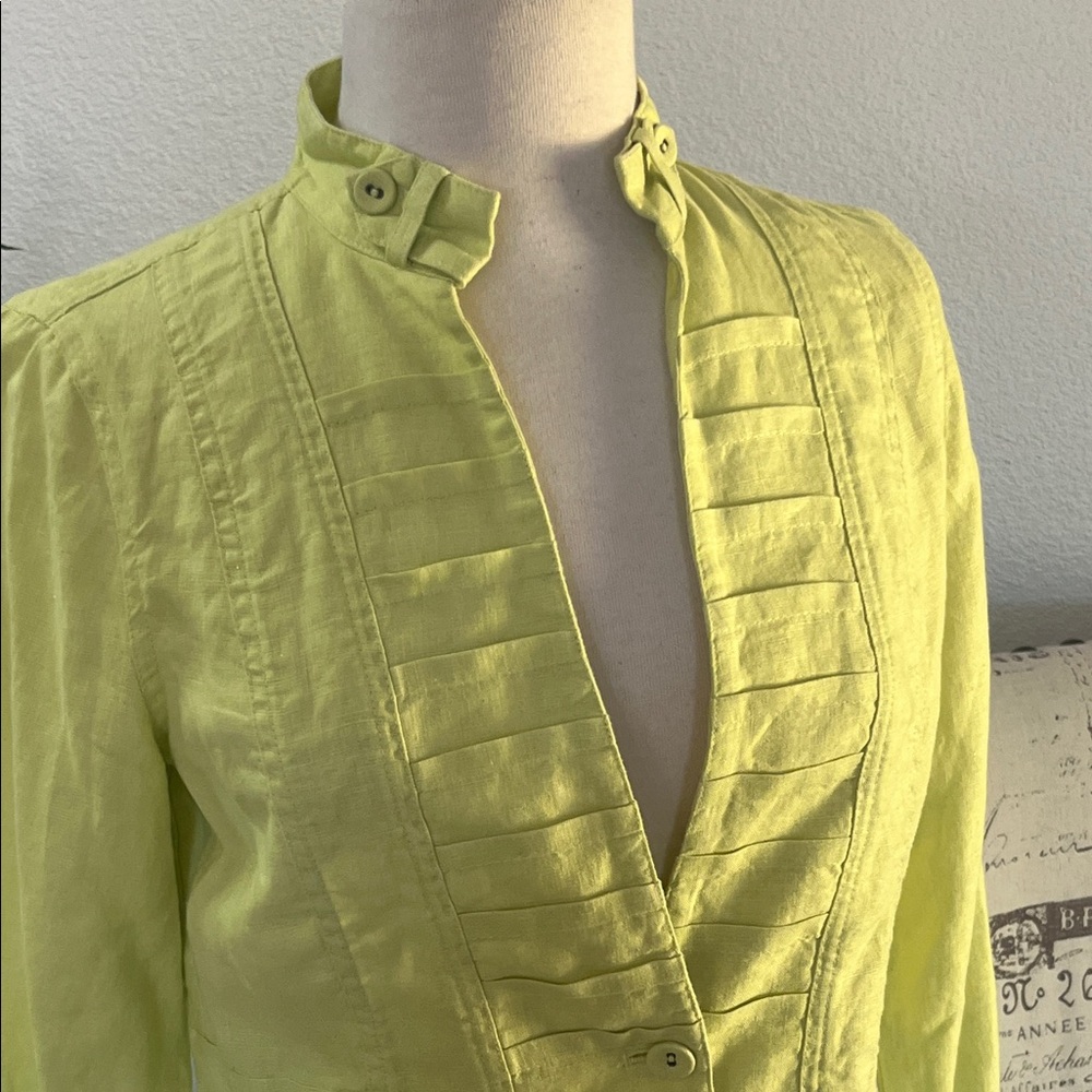 NWOT Lime Green Button-Up Jacket - Picture 3 of 10